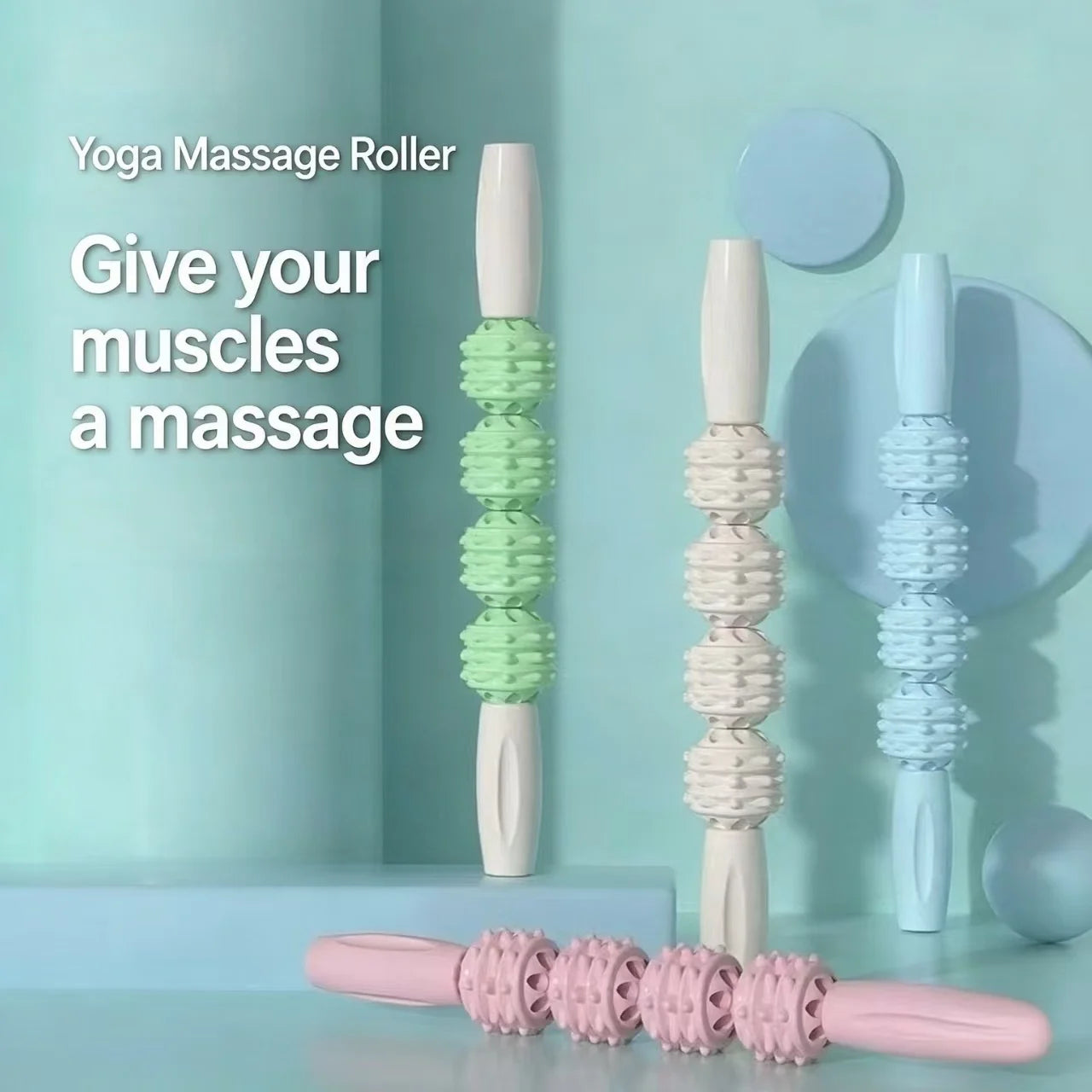 Yoga Massage Stick Wolf Tooth Muscle Relaxer Myofascial Ball Langya Roller Calf Massage Leg Beautifying Tool for Fitness