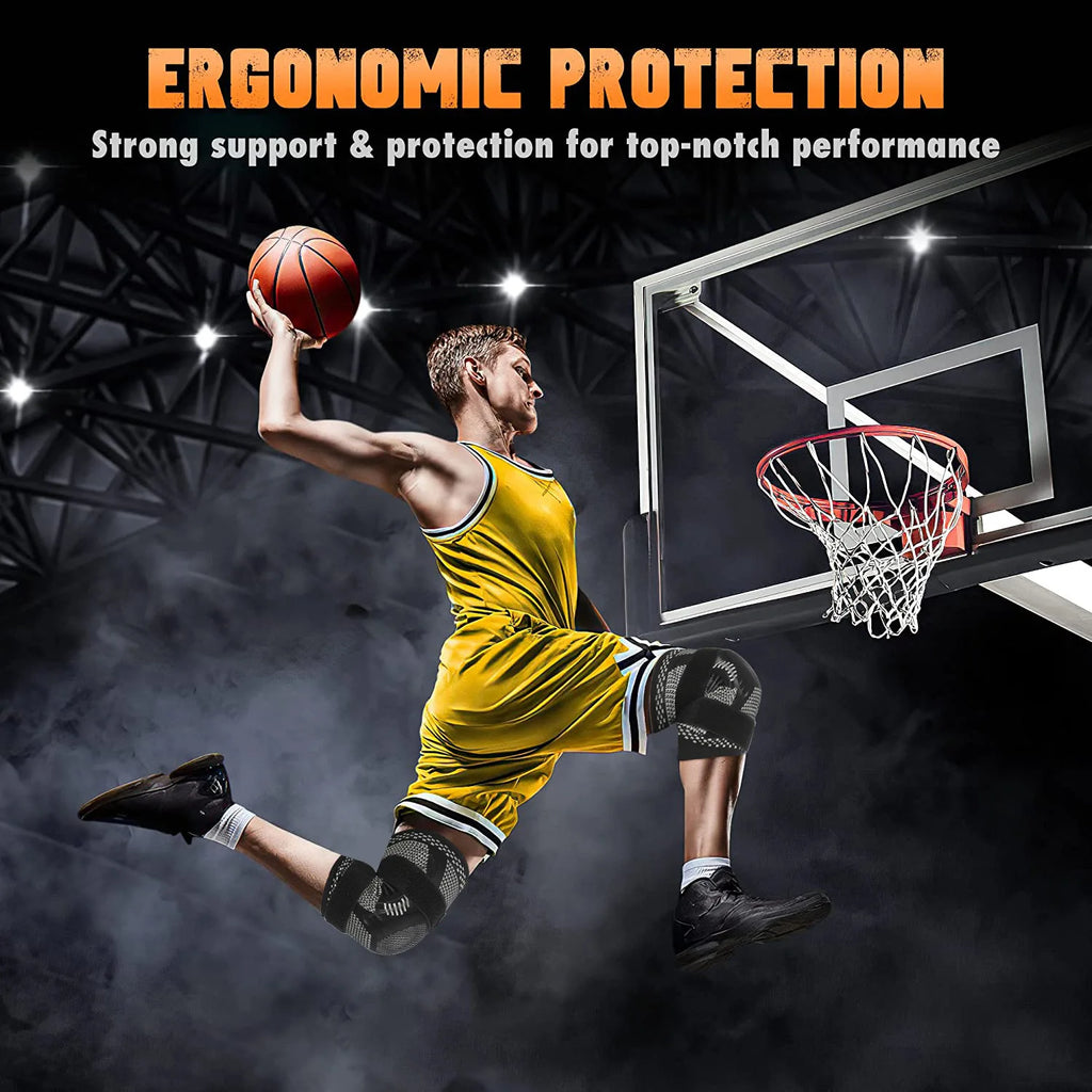 1PCS Compression Knee Sleeve Silicone Protection Support for Knee Pain Sport Pads Running Gym  Knee Relief Bandage Pads