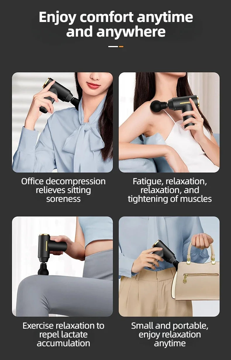 Portable Mini Muscle Massage Gun Vibration Massage Gun Body Neck Back Pain Gout Relief Deep Muscle Relaxation Massager Tools