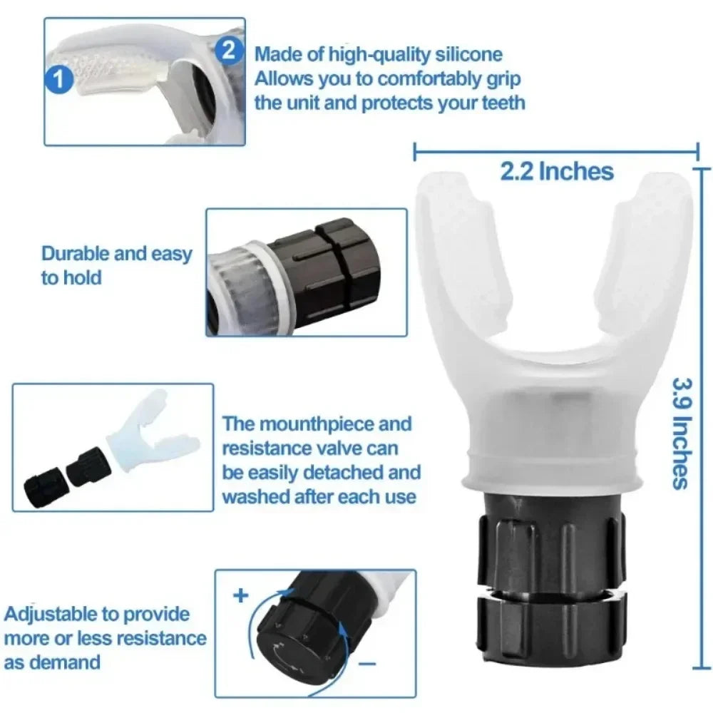 Silicone Breathing Trainer Lung Respirator Fitness Equipment Respiratory Silicone High Altitude Training Endurance Workout Parts